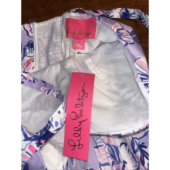 Lilly Pulitzer Devyn Dress Size 4 Trunks In The Air Light Lilac Verbena - Picture 5 of 6
